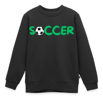 Soccer - Kinder Premium Organic Sweatshirt - Schwarz - Vorne - AI Model Kid Female (0cm)