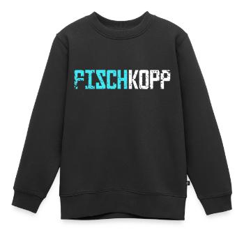 Fischkopp Fisch Fischkopf Küste Angler Fischer - Kinder Premium Organic Sweatshirt - Schwarz - Vorne - AI Model Kid Female (0cm)