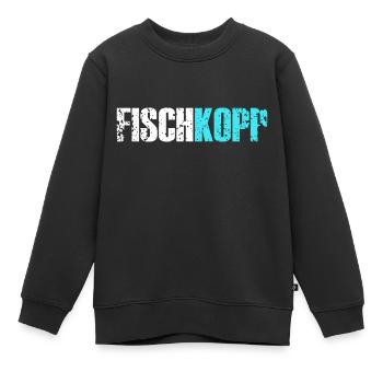 Fischkopp Fisch Fischkopf Küste Angler Fischer - Kinder Premium Organic Sweatshirt - Schwarz - Vorne - AI Model Kid Female (0cm)