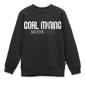 Mode d’extraction de charbon - Mineur de pioche ON - Sweat Premium enfant bio - noir - Devant - AI Model Kid Female (0cm)
