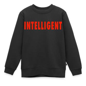 intelligent - Sweat Premium enfant bio - noir - Devant - AI Model Kid Female (0cm)