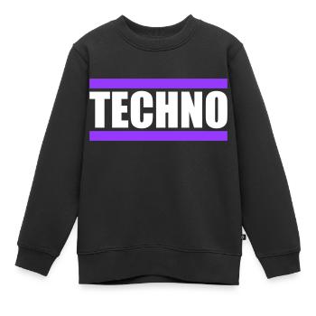 Techno Love Citation Dire Musique Fête Célébrer Logo - Sweat Premium enfant bio - noir - Devant - AI Model Kid Female (0cm)