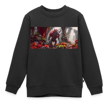 rise of mutant monster – symbiot of a bull, a bear - Kids Premium Organic Sweatshirt - black - Front - AI Model Kid Female (0cm)