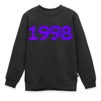 Ordinateur 1998 - Sweat Premium enfant bio - noir - Devant - AI Model Kid Female (0cm)