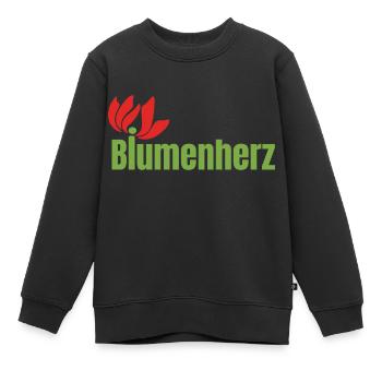 Final Logo Blumen - Kinder Premium Organic Sweatshirt - Schwarz - Vorne - AI Model Kid Female (0cm)