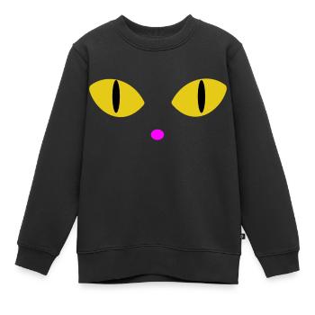 Yeux jaunes - Sweat Premium enfant bio - noir - Devant - AI Model Kid Female (0cm)