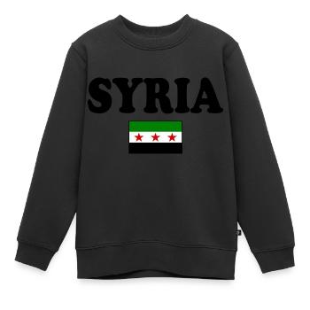 Drapeau de la Syrie - Sweat Premium enfant bio - noir - Devant - AI Model Kid Female (0cm)