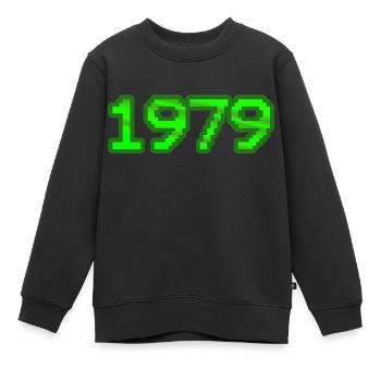Ordinateur 1979 - Sweat Premium enfant bio - noir - Devant - AI Model Kid Female (0cm)