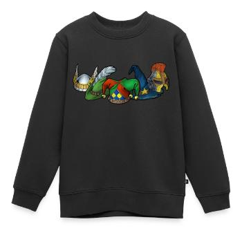 5 Hüte - Kinder Premium Organic Sweatshirt - Schwarz - Vorne - AI Model Kid Female (0cm)