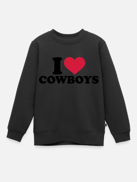 I love Cowboys - Sweat Premium enfant bio - noir