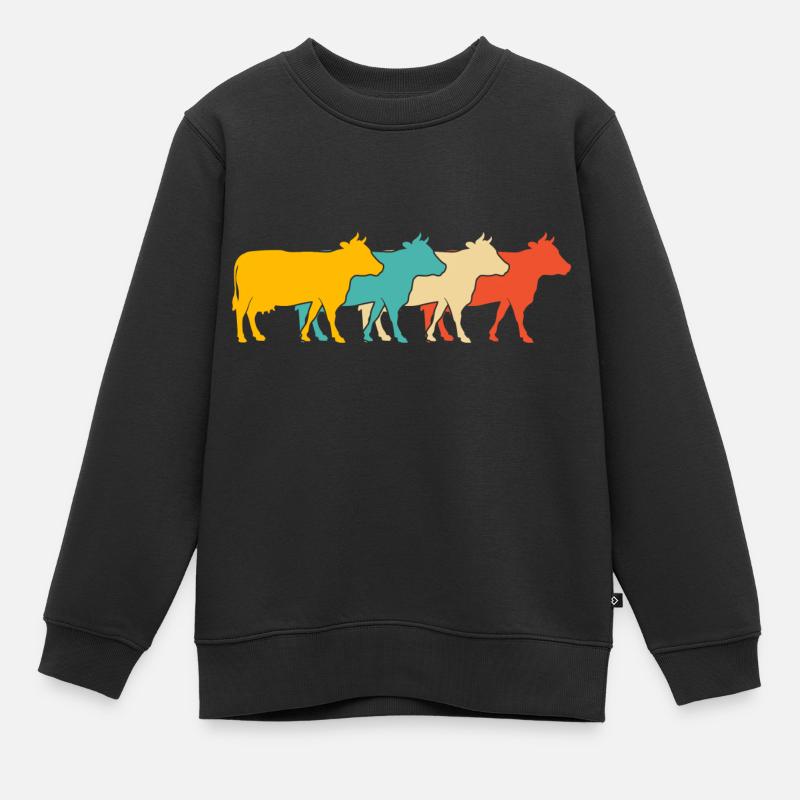 Vaches - Sweat Premium enfant bio - noir