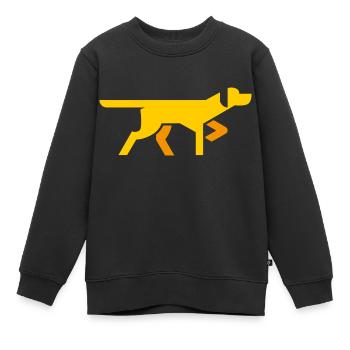 chien - Sweat Premium enfant bio - noir - Devant - AI Model Kid Female (0cm)