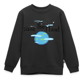 Sauver la planète Terre Protection du climat - Sweat Premium enfant bio - noir - Devant - AI Model Kid Female (0cm)