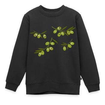 Olive - Sweat Premium enfant bio - noir - Devant - AI Model Kid Female (0cm)