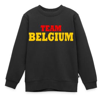 belgique - Sweat Premium enfant bio - noir - Devant - AI Model Kid Female (0cm)
