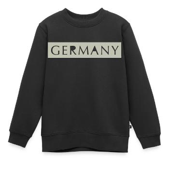 ALLEMAGNE lettré perforé | Graphique vectoriel - Sweat Premium enfant bio - noir - Devant - AI Model Kid Female (0cm)