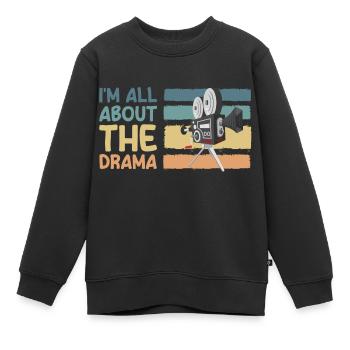 Theater Bühne Maske Broadway - Kinder Premium Organic Sweatshirt - Schwarz - Vorne - AI Model Kid Female (0cm)