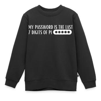 Mein Passwort ist die letzten 7 Ziffern von Pi - Kinder Premium Organic Sweatshirt - Schwarz - Vorne - AI Model Kid Female (0cm)