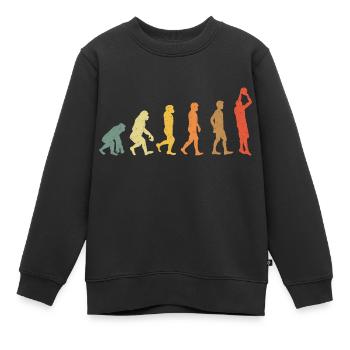 Basketball evolution vintage retro - Kinder Premium Organic Sweatshirt - Schwarz - Vorne - AI Model Kid Female (0cm)