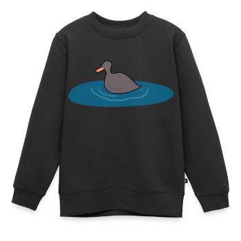 Oiseau canard 2 - Sweat Premium enfant bio - noir - Devant - AI Model Kid Female (0cm)