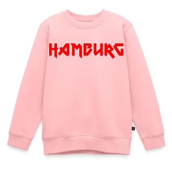 Modisches Heimat HAMBURG Metal-Design - Kinder Premium Organic Sweatshirt - Rosa - Vorne - AI Model Kid Female (0cm)