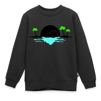 sunset delfine - Kinder Premium Organic Sweatshirt - Schwarz - Vorne - AI Model Kid Female (0cm)