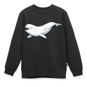 Weißwal Beluga Wal - Kinder Premium Organic Sweatshirt - Schwarz - Vorne - AI Model Kid Female (0cm)