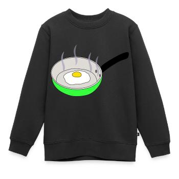 Oeuf au plat à la poêle - Sweat Premium enfant bio - noir - Devant - AI Model Kid Female (0cm)