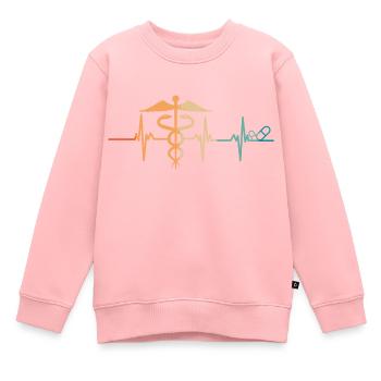 Battement de cœur pharmacie - Sweat Premium enfant bio - rose - Devant - AI Model Kid Female (0cm)