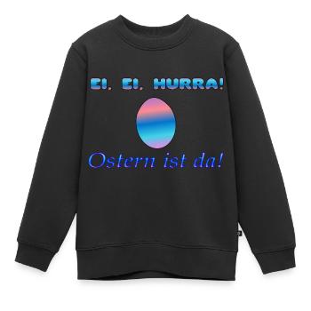Œuf de Pâques - Sweat Premium enfant bio - noir - Devant - AI Model Kid Female (0cm)