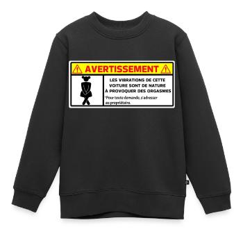 Warnung - Kinder Premium Organic Sweatshirt - Schwarz - Vorne - AI Model Kid Female (0cm)