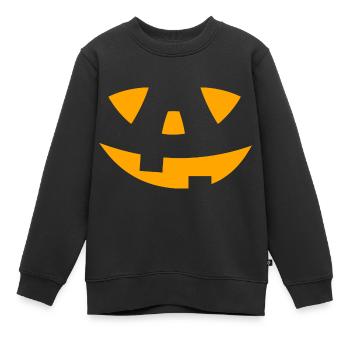 Costume d’Halloween Citrouille Visage de citrouille Halloween - Sweat Premium enfant bio - noir - Devant - AI Model Kid Female (0cm)