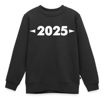 2025 - Kinder Premium Organic Sweatshirt - Schwarz - Vorne - AI Model Kid Female (0cm)