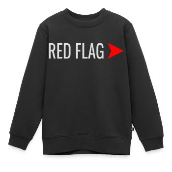 RED FLAG Beziehungszeichen - Kinder Premium Organic Sweatshirt - Schwarz - Vorne - AI Model Kid Female (0cm)