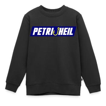 Petri Heil Angelhaken - Kinder Premium Organic Sweatshirt - Schwarz - Vorne - AI Model Kid Female (0cm)