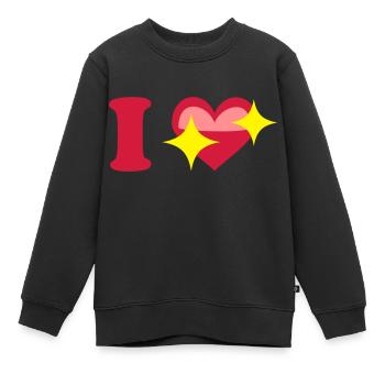 I love - Kinder Premium Organic Sweatshirt - Schwarz - Vorne - AI Model Kid Female (0cm)