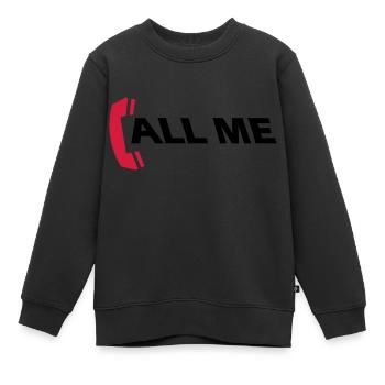 call_me_2c - Sweat Premium enfant bio - noir - Devant - AI Model Kid Female (0cm)