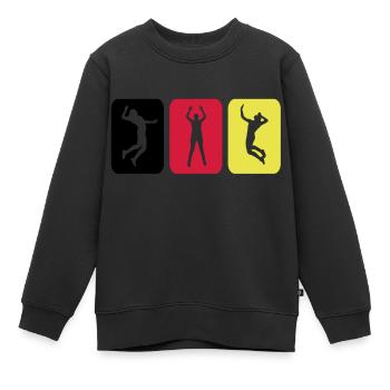 Volleyball Piktogramm Germany - Kinder Premium Organic Sweatshirt - Schwarz - Vorne - AI Model Kid Female (0cm)