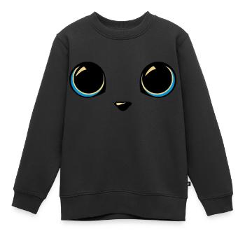 Katzenaugen - Kinder Premium Organic Sweatshirt - Schwarz - Vorne - AI Model Kid Female (0cm)