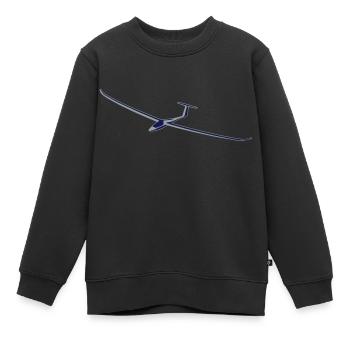 segelflugzeug - Kinder Premium Organic Sweatshirt - Schwarz - Vorne - AI Model Kid Female (0cm)