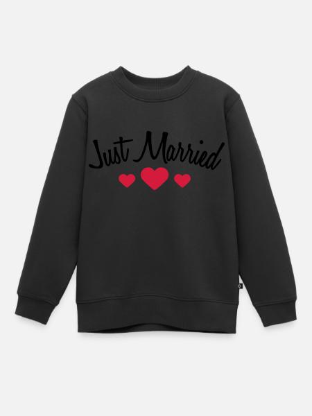 Just Married Hearts Logo Design - Sweat Premium enfant bio - noir