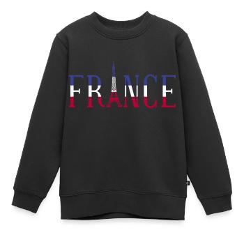 Frankreich - Kinder Premium Organic Sweatshirt - Schwarz - Vorne - AI Model Kid Female (0cm)