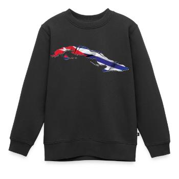 Kuba Flagge in der Kuba Landkarte - Kinder Premium Organic Sweatshirt - Schwarz - Vorne - AI Model Kid Female (0cm)