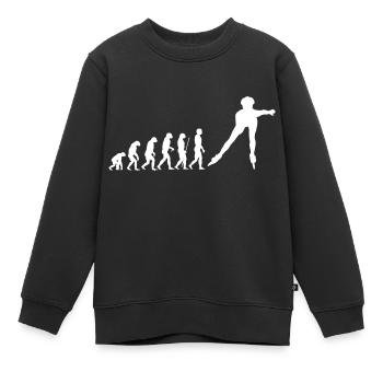 Évolution du patineur en ligne - Sweat Premium enfant bio - noir - Devant - AI Model Kid Female (0cm)