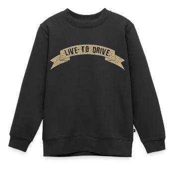 live to drive slogan motard banderole - Sweat Premium enfant bio - noir - Devant - AI Model Kid Female (0cm)