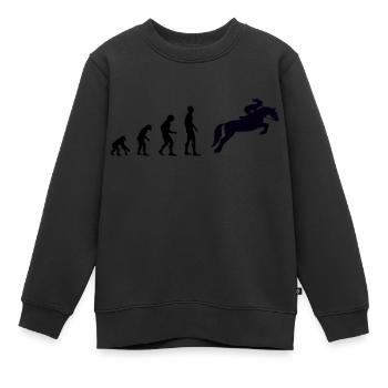 Evolution - Reiterin - Kinder Premium Organic Sweatshirt - Schwarz - Vorne - AI Model Kid Female (0cm)