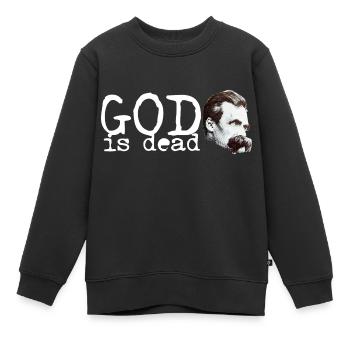 Friedrich Wilhelm Nietzsche God is dead - Kinder Premium Organic Sweatshirt - Schwarz - Vorne - AI Model Kid Female (0cm)