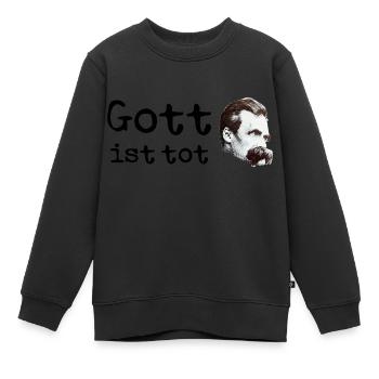 Friedrich Nietzsche Gott ist tot - Kinder Premium Organic Sweatshirt - Schwarz - Vorne - AI Model Kid Female (0cm)