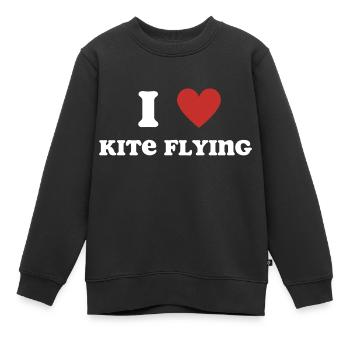 Ich liebe Drachenfliegen - Kinder Premium Organic Sweatshirt - Schwarz - Vorne - AI Model Kid Female (0cm)