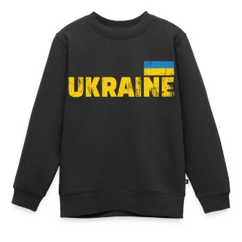 ukraine fahne - Kinder Premium Organic Sweatshirt - Schwarz - Vorne - AI Model Kid Female (0cm)